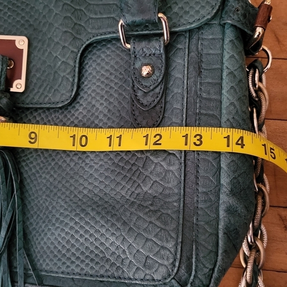 Elliott Lucca Leather Snake Print Crossbody Top Handle Bag - Picture 8 of 16